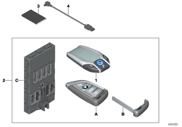 2015 BMW i8 BMW Display Key / Set Radio Remote Control With BDC Diagram