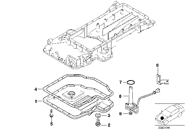 2000 BMW 740iL Oil Pan / Oil Level Indicator Diagram 2