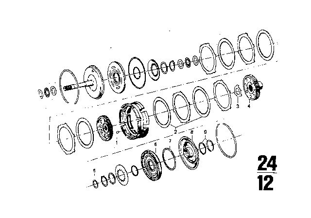 1971 BMW 2800CS Drive Clutch (ZF 3HP20) Diagram 2