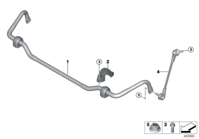 2020 BMW X3 Anti-Roll Bar, Front Axle Diagram for 31356870651