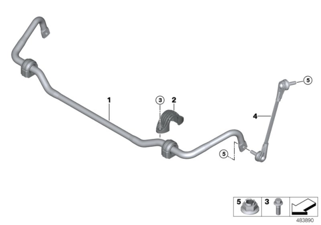 2020 BMW M340i STABILIZER FRONT WITH RUBBER Diagram for 31306870680