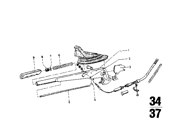 1973 BMW 2002tii Parking Brake / Control Diagram 1