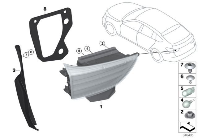 2015 BMW 535i GT xDrive Rear Light Diagram 2