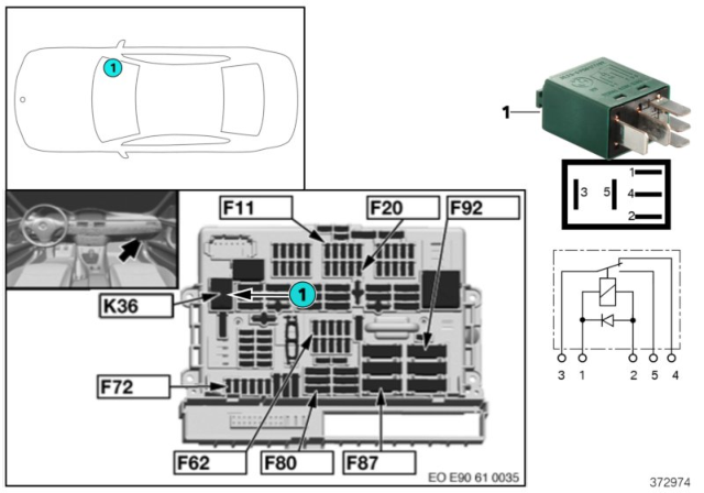 2010 BMW M3 Relay, Wiper Diagram 1