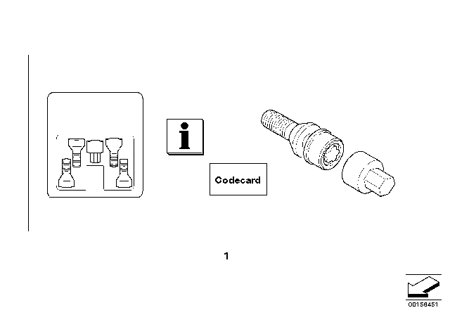 2005 BMW X5 Set Wheel Locks Diagram