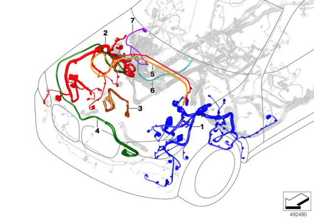 2019 BMW X3 Repair Cable F.Main Wiring Harness - Front Diagram