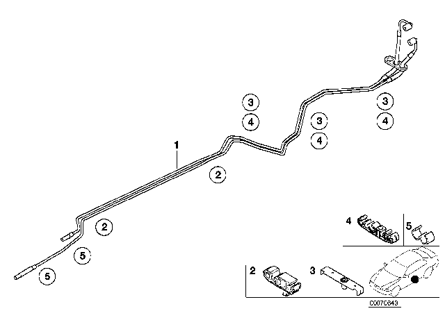 2002 BMW Z8 Fuel Feed And Return Line Diagram for 16121184305