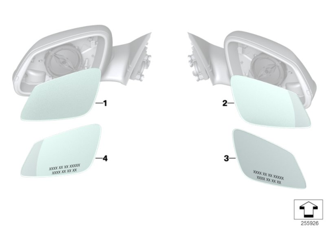 2014 BMW 328i xDrive Mirror Glass Diagram 2