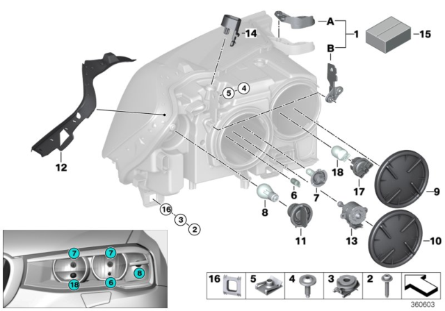 2015 BMW X3 Headlight Cover Diagram for 63117369154