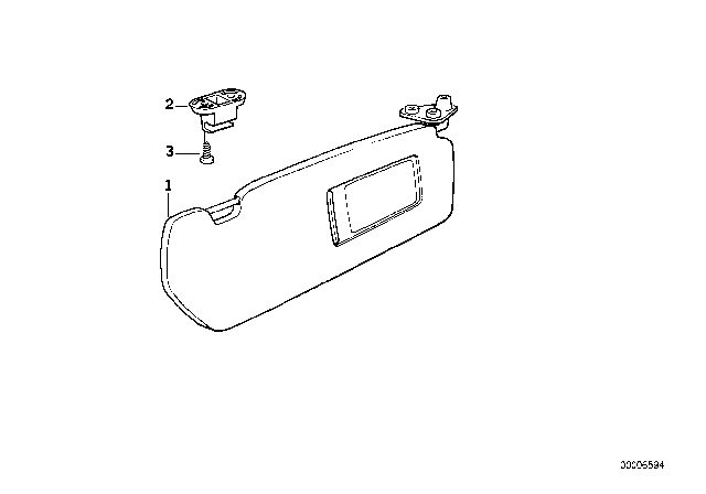 1999 BMW 318is Sun Visors Diagram