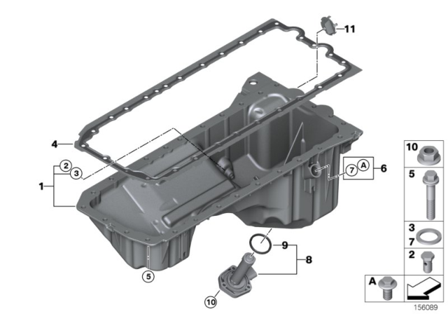 2008 BMW 128i Oil Pan Diagram 2