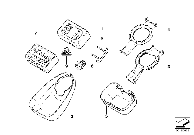 2001 BMW M3 Rain Sensor, Single Components Diagram