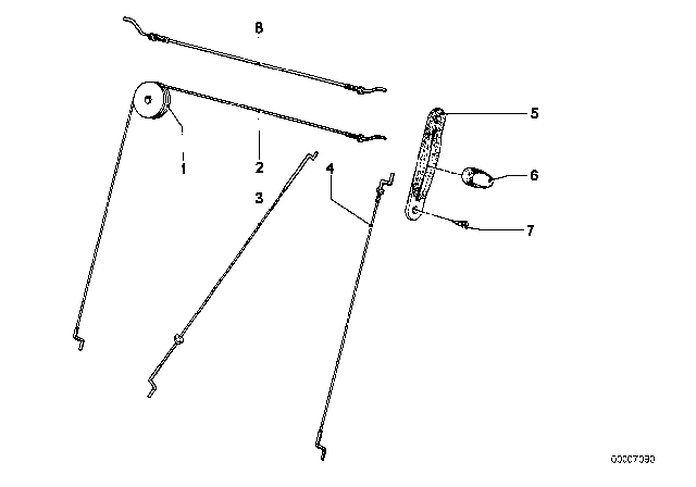 1968 BMW 2002 Front Seat Backrest Unlocking Diagram