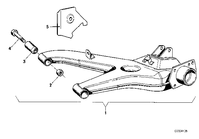 1983 BMW 320i Trailing Arm, Left Diagram for 33321119599