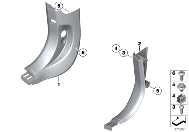 2011 BMW 750Li Trim Panel Leg Room Diagram