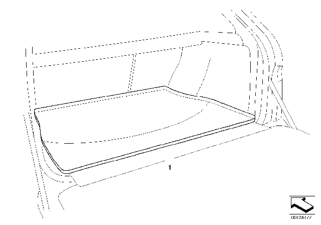 2008 BMW X5 Cargo Tray Diagram 1