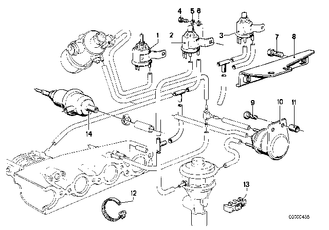 1981 BMW 733i Vacuum Control - AGR Diagram 1