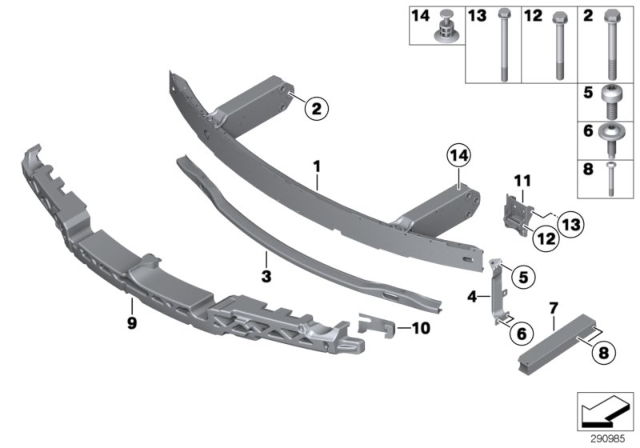 2012 BMW M6 Support, Front Diagram