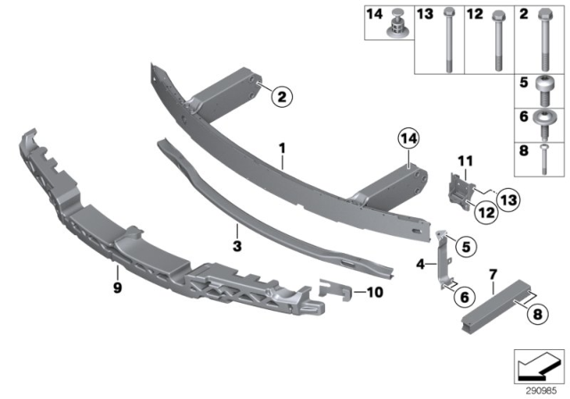 2018 BMW 650i Support, Front Diagram