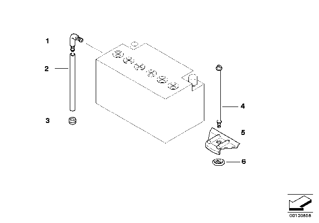 2004 BMW 645Ci Battery Holder And Mounting Parts Diagram