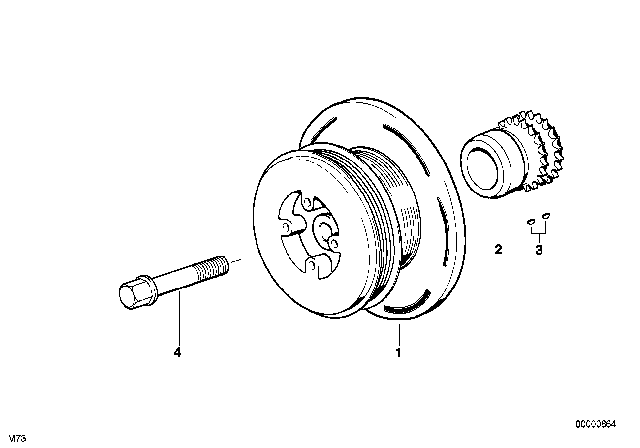 1999 BMW 750iL Belt Drive-Vibration Damper Diagram