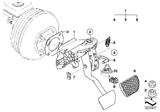 2010 BMW 650i Pedal Assembly Diagram