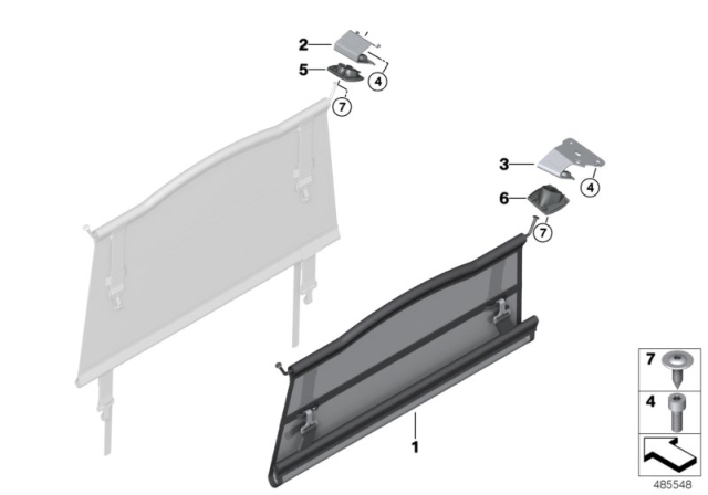 2020 BMW X3 Dividing Net/Conceal. Cover, Luggage Compartment Diagram