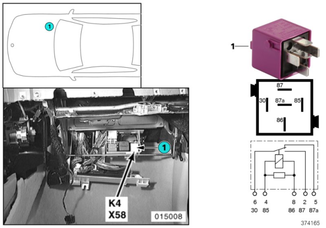 2003 BMW 540i Relay, Blower Diagram