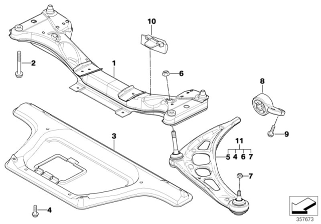 2006 BMW Z4 Front Axle Support / Wishbone Diagram