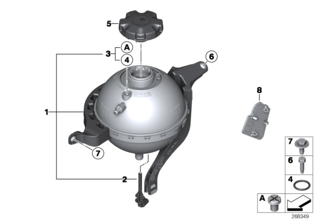 2013 BMW 528i xDrive Coolant Expansion Tank Diagram for 17138614293