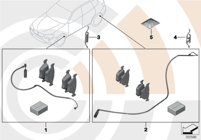 2008 BMW X3 Service Kit, Brake Pads / Value Line Diagram