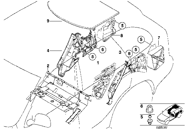 2006 BMW X5 Sound Insulation Trunk Left Diagram for 51488402167