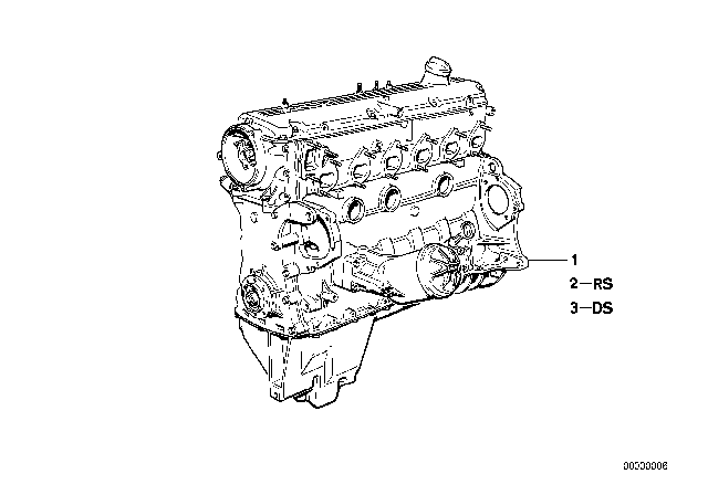 1990 BMW 735iL Short Engine Diagram