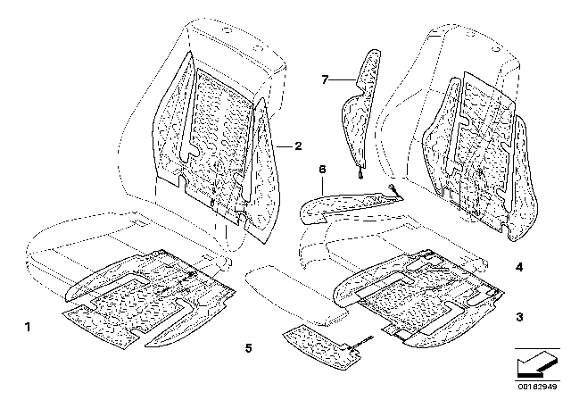 2011 BMW 1 Series M Heating Element, Sports Seat Leather Diagram for 52106988983