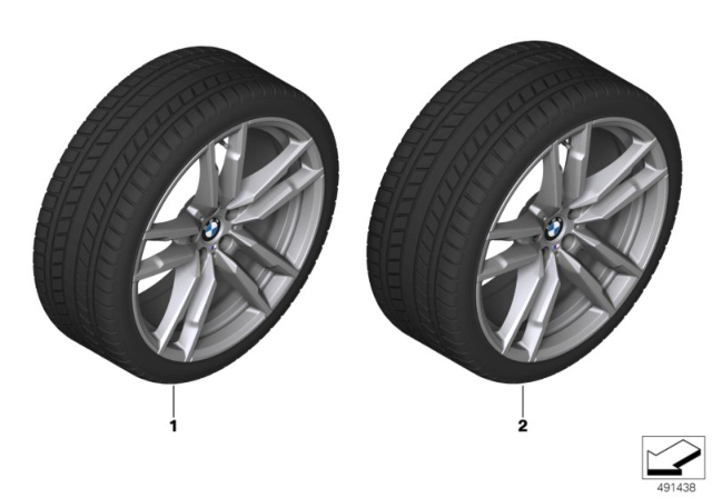 2020 BMW X4 M Winter Wheel With Tire M Double Spoke Diagram
