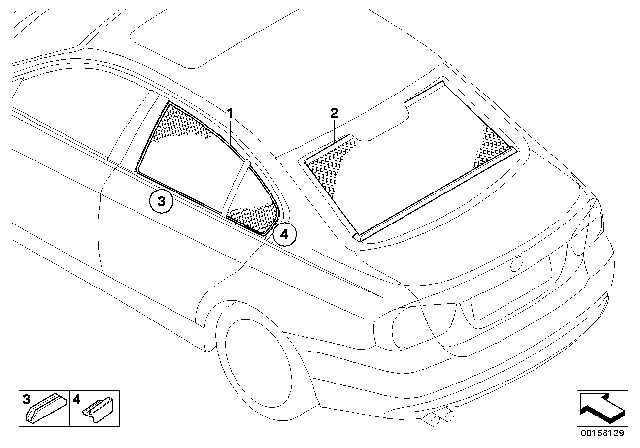 2007 BMW 328i Sunblind Diagram 2