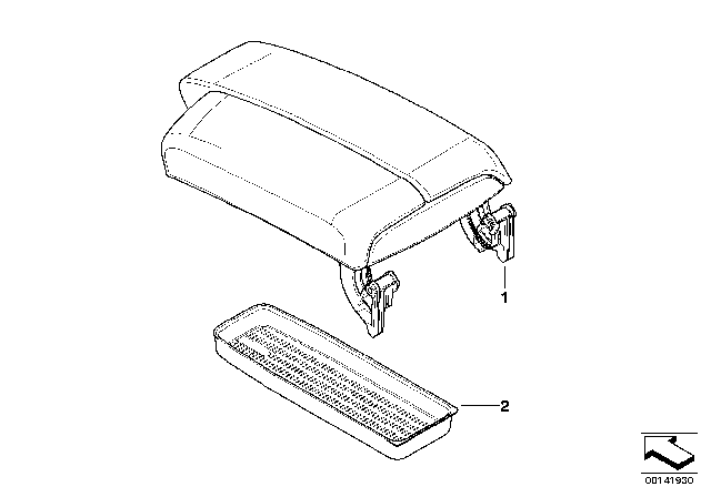 2007 BMW 328xi Retrofit, Armrest Front Diagram