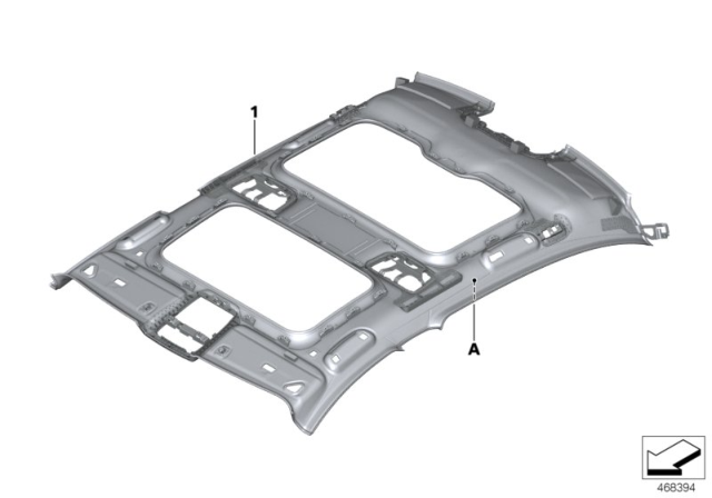 2019 BMW 740e xDrive Individual Roofliner Alcantara Diagram