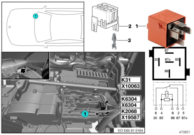 2002 BMW 745Li Relay, Secondary Air Pump Diagram