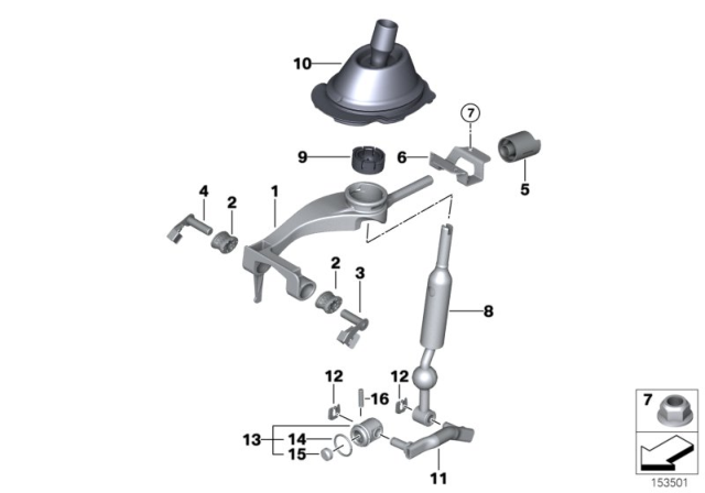 2011 BMW 335is Gearshift, Mechanical Transmission Diagram