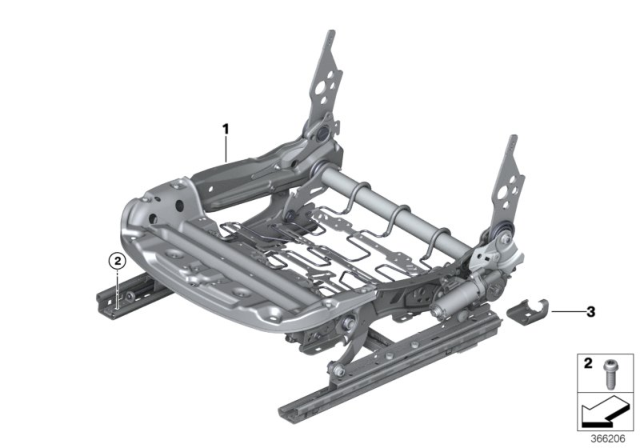 2017 BMW M4 Seat, Front, Seat Frame Diagram 2