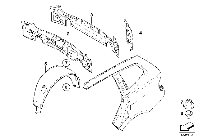 2009 BMW X3 Side Panel / Tail Trim Diagram