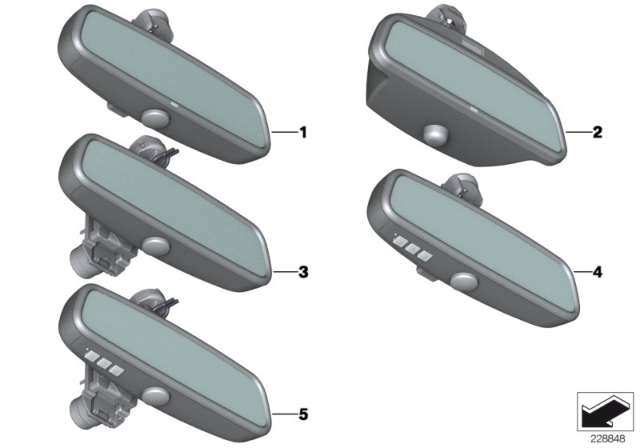 2018 BMW 650i Interior Mirror Diagram