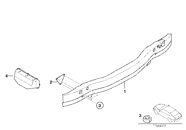 2004 BMW 745Li Carrier, Rear Diagram