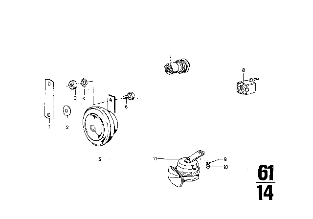 1970 BMW 2500 Horn Diagram