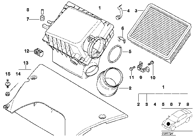 2002 BMW X5 Intake Silencer Diagram