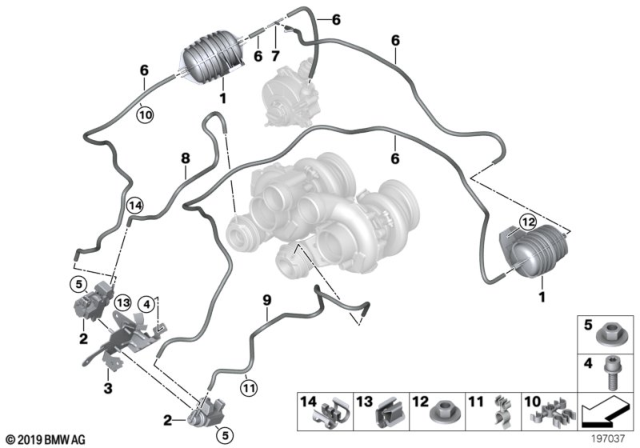 2011 BMW X5 M Vacuum Control - Engine-Turbo Charger Diagram