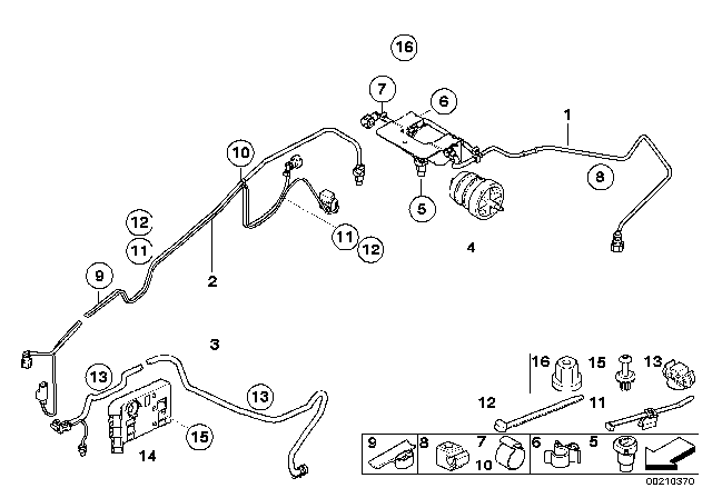 2013 BMW X5 SCR Lines / Mounting Parts Diagram