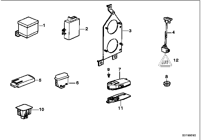 1994 BMW 530i Theft Alarm / Infrared Control Diagram