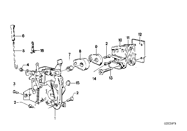 1983 BMW 733i Door Lock Front Diagram